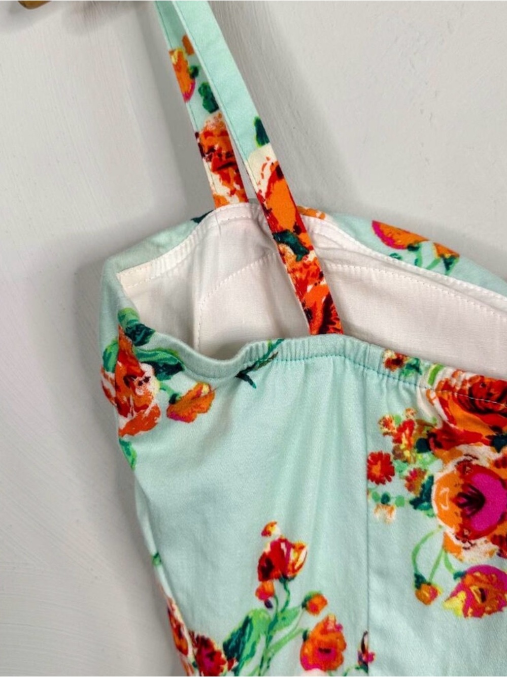 Stop Staring! Marisol aqua Blue Floral 1950s Swing Dress - Picture 5 of 9